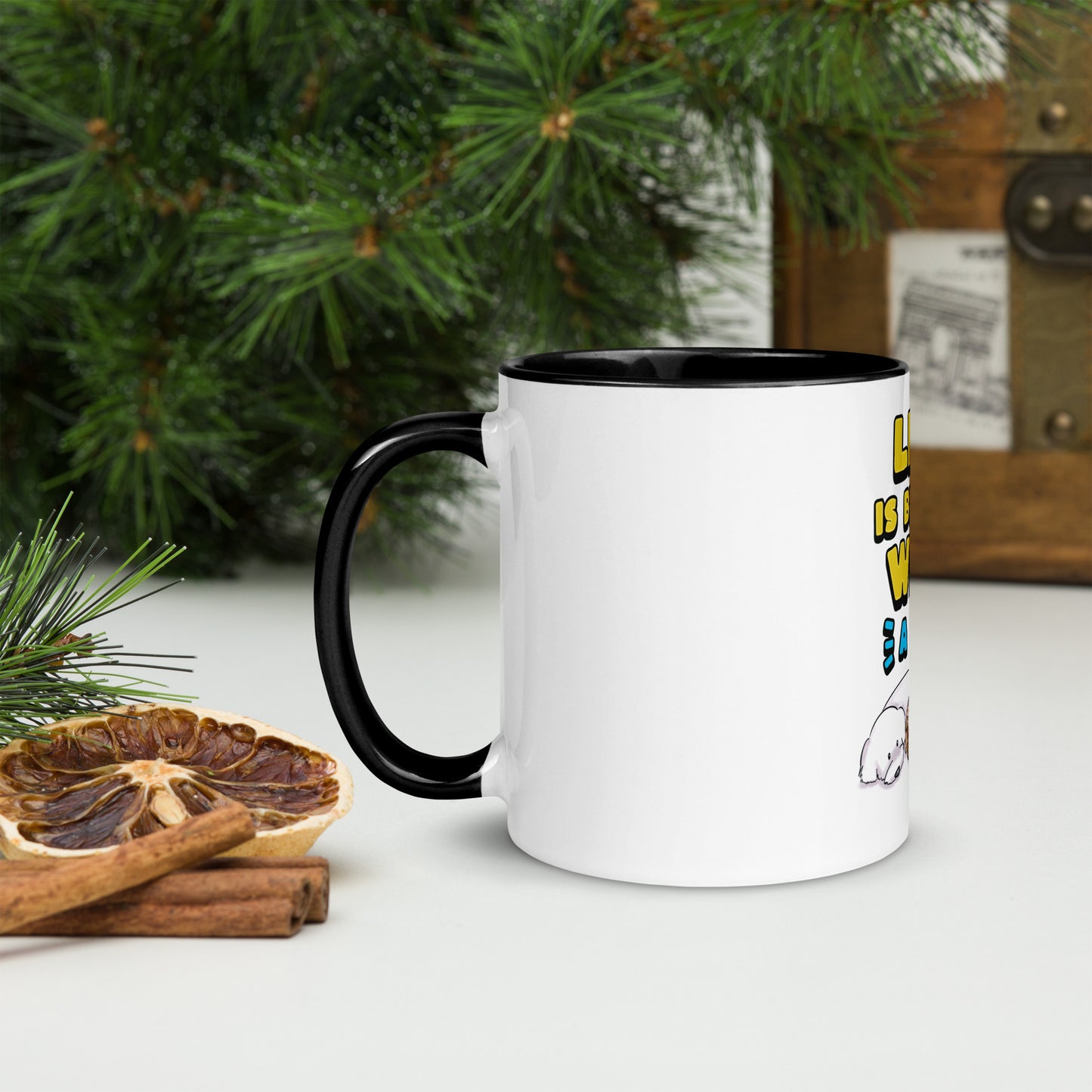 Cheeky Bichon Cute Funny Life is Better with a Dog Mug with Color Inside