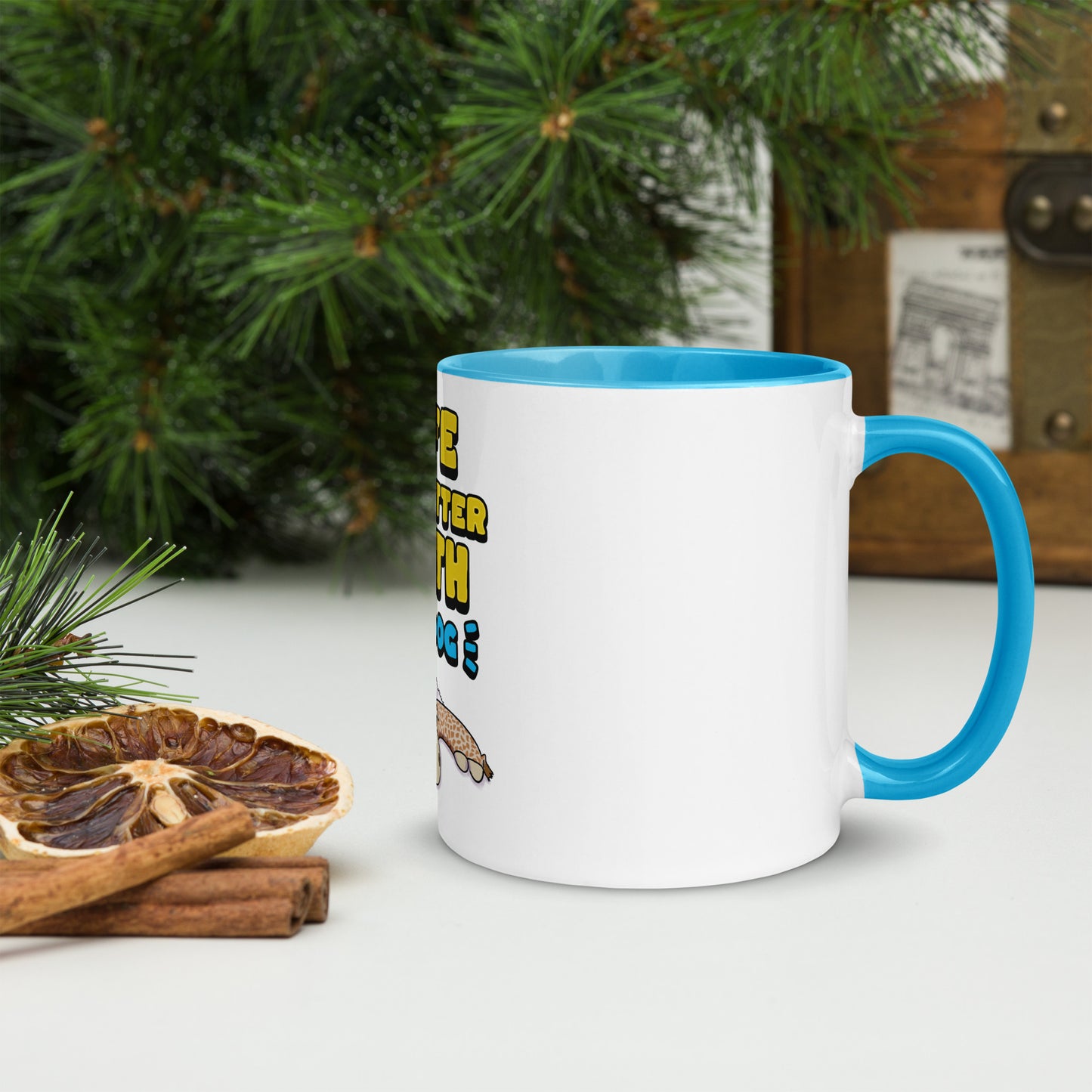 Cheeky Bichon Cute Funny Life is Better with a Dog Mug with Color Inside