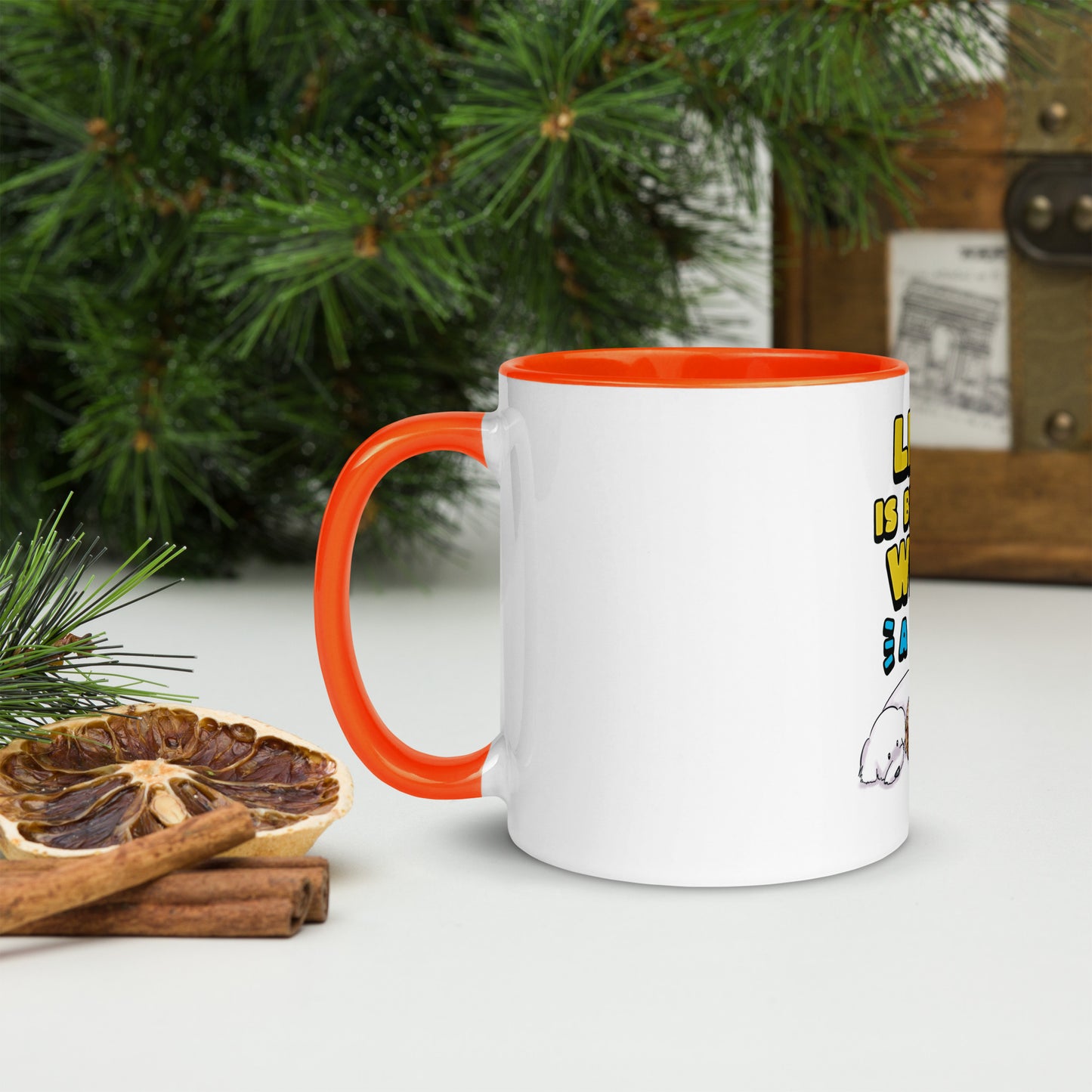 Cheeky Bichon Cute Funny Life is Better with a Dog Mug with Color Inside
