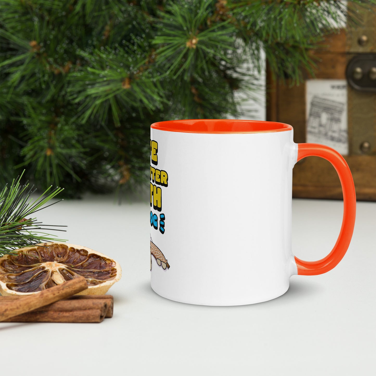 Cheeky Bichon Cute Funny Life is Better with a Dog Mug with Color Inside