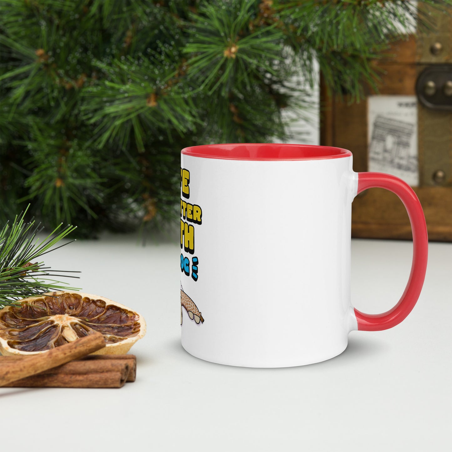 Cheeky Bichon Cute Funny Life is Better with a Dog Mug with Color Inside