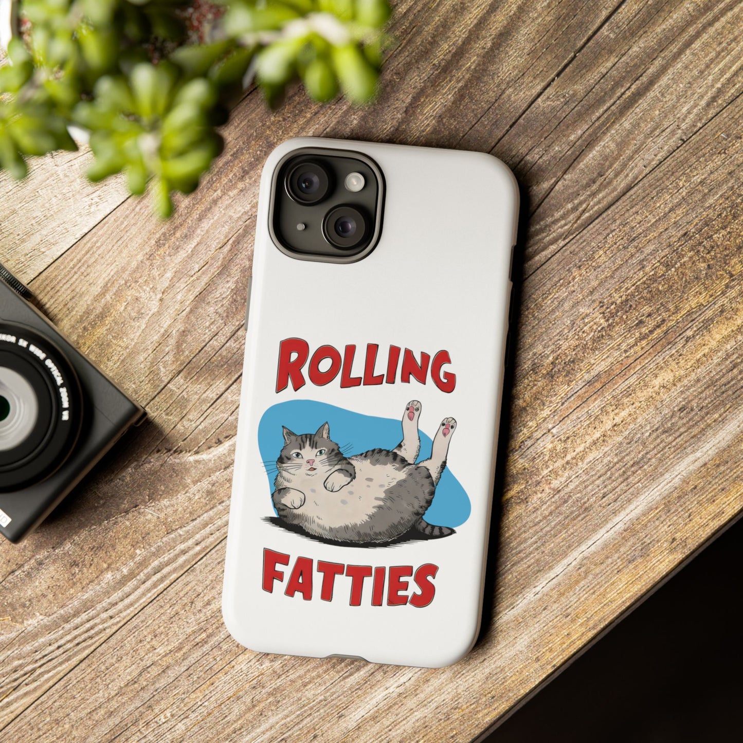 Cute Funny Cat Cartoon Rolling Fatties Meme iPhone Tough Cases