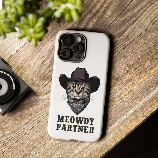 Cute Funny Cat Cartoon Meowdy Partner iPhone Tough Cases