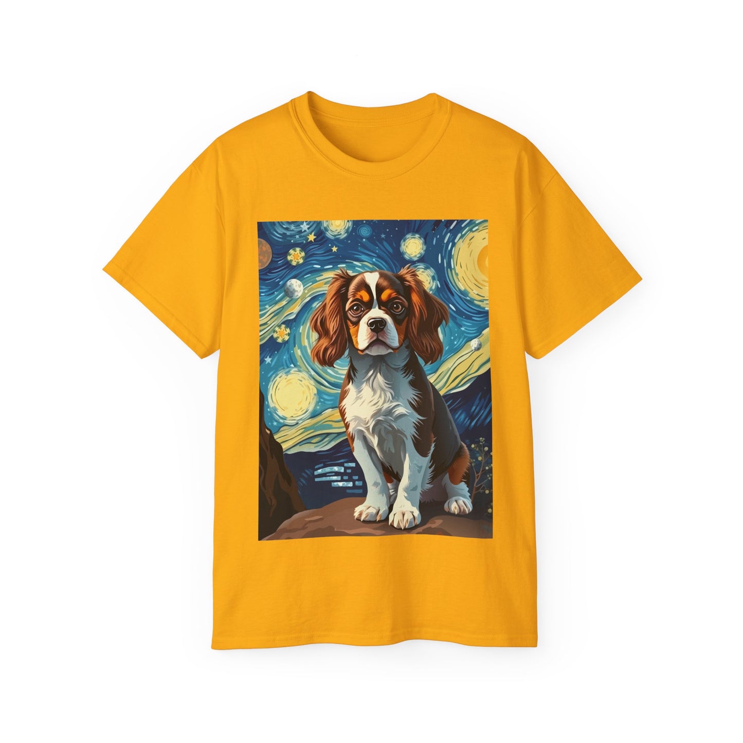 Starry Night Cavalier King Charles Spaniel Organic Tee