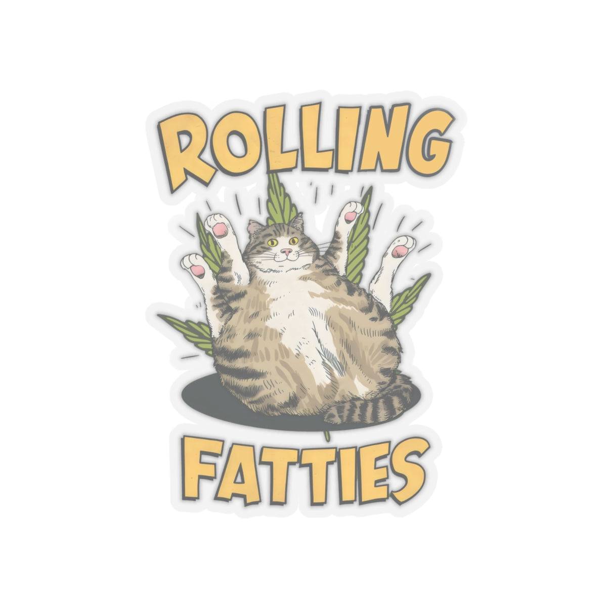 Cat Cartoon Rolling Fatties Stickers