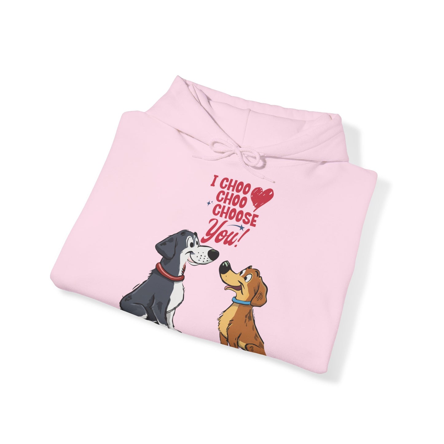 Cute Cartoon Dog I Choose You Valentine's Day Unisex Hooded Sweatshirt