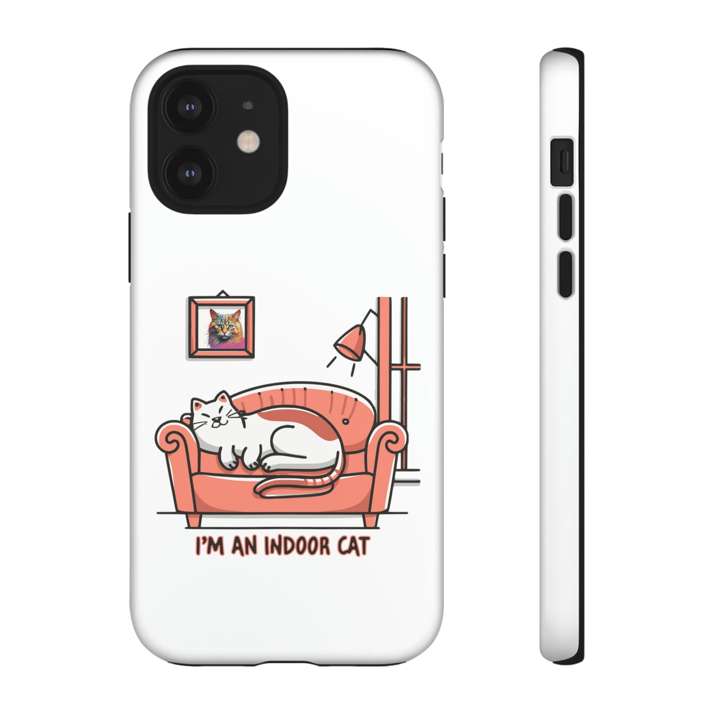 Cute Funny I'm an Indoor Cat Meme Cartoon iPhone Tough Cases