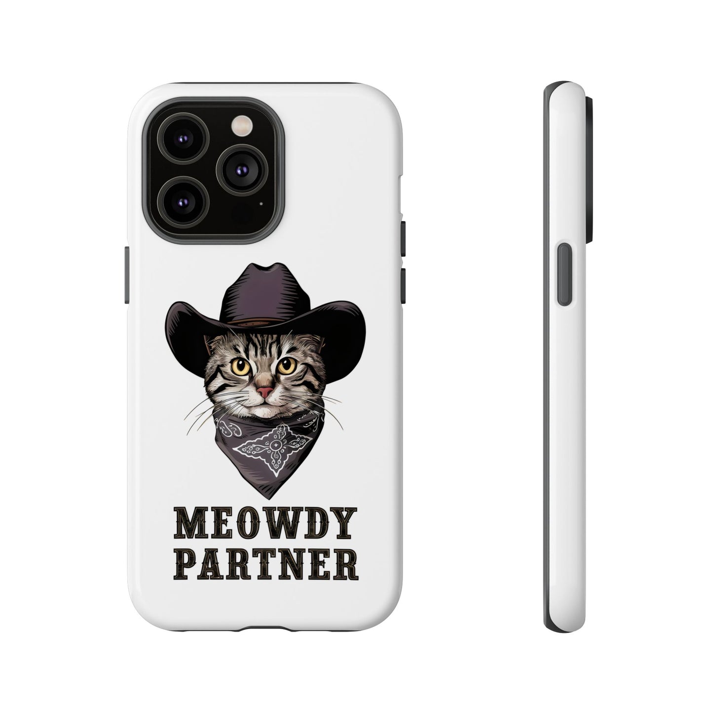 Cute Funny Cat Cartoon Meowdy Partner iPhone Tough Cases