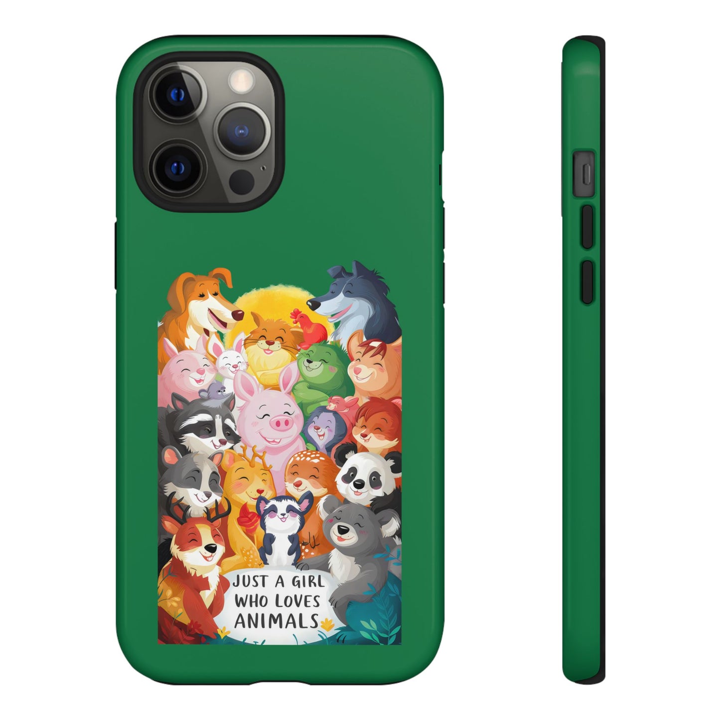 Cute Cartoon Just a Girl Who Loves Animals iPhone Tough Cases