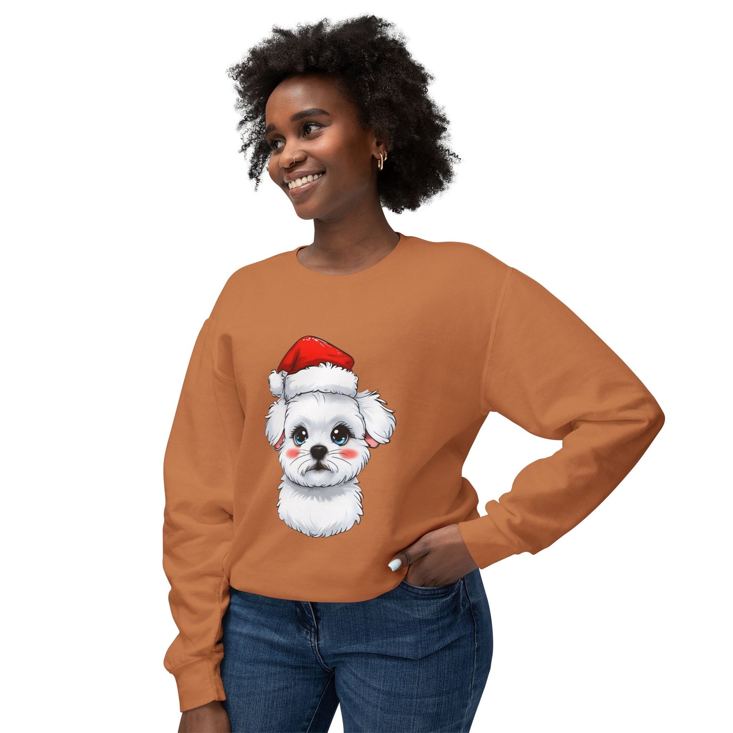 Cute Dog Cartoon Bichon Frise Christmas Sweatshirt