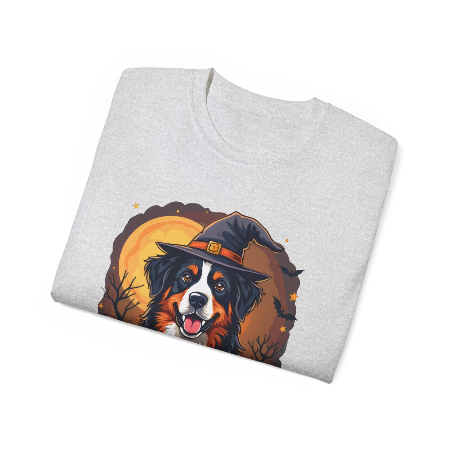 Dog Cartoon Too Cute to Spook Halloween Unisex Organic T-Shirt