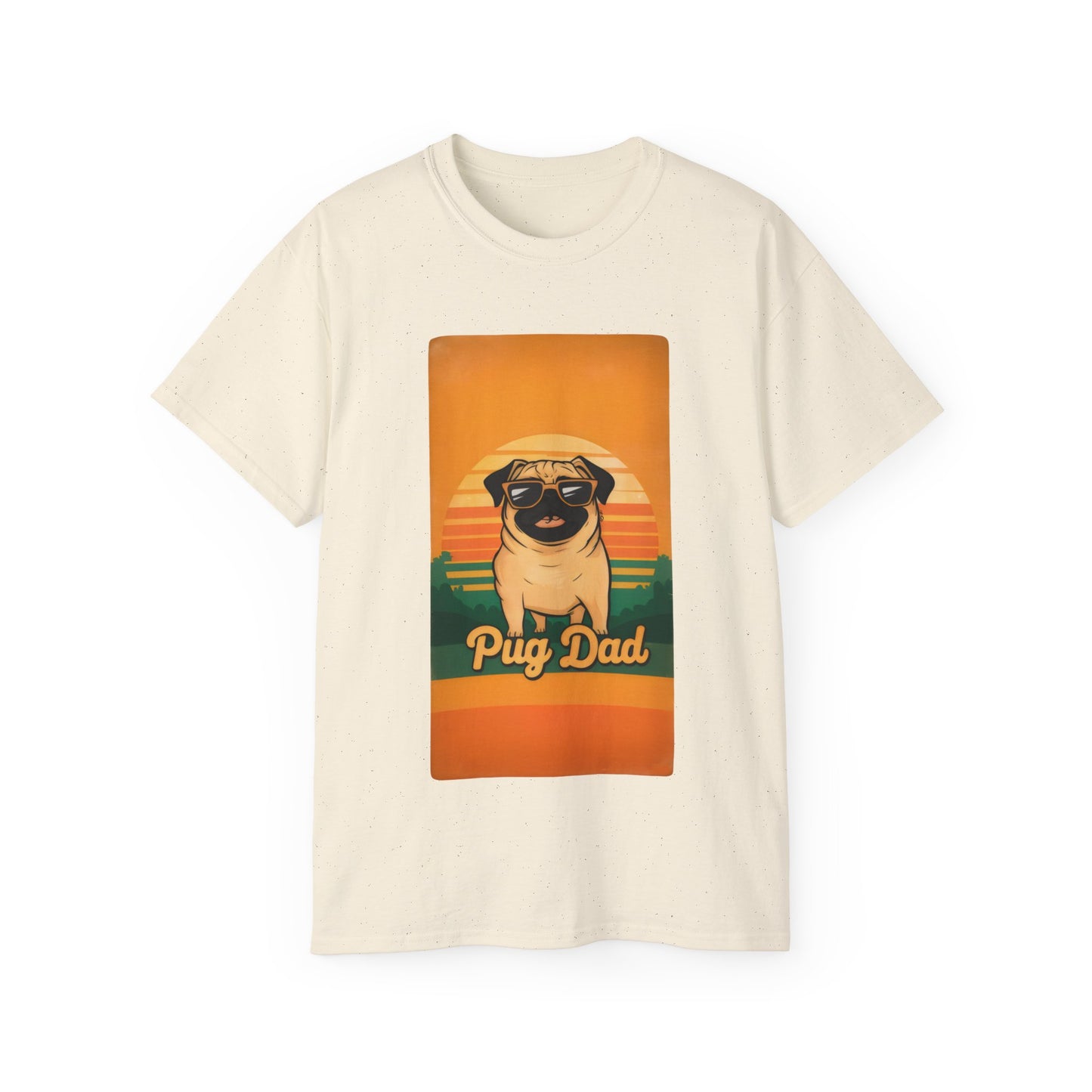 Cute Funny Pug Dad Unisex Organic T-Shirt