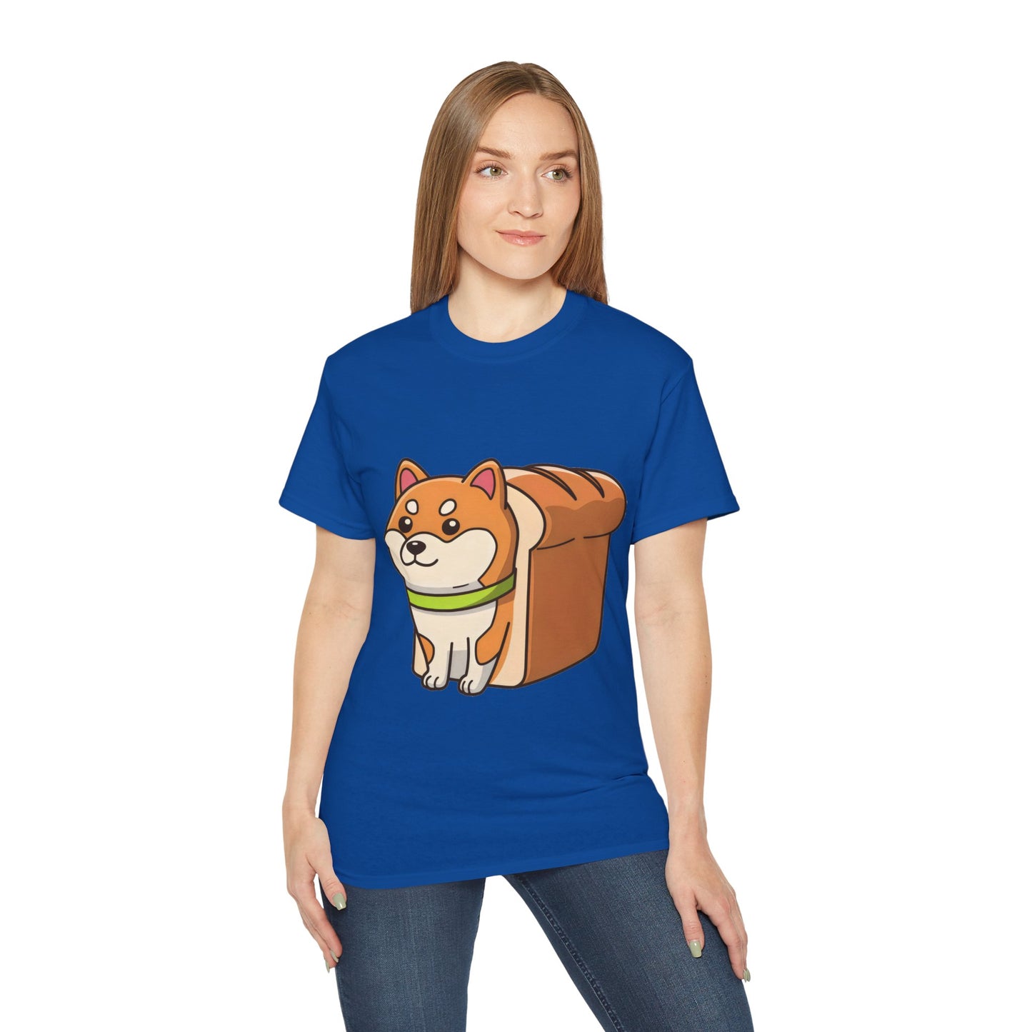 Cute Funny Dog Cartoon Shiba Bread Loaf Unisex Tee Shirt