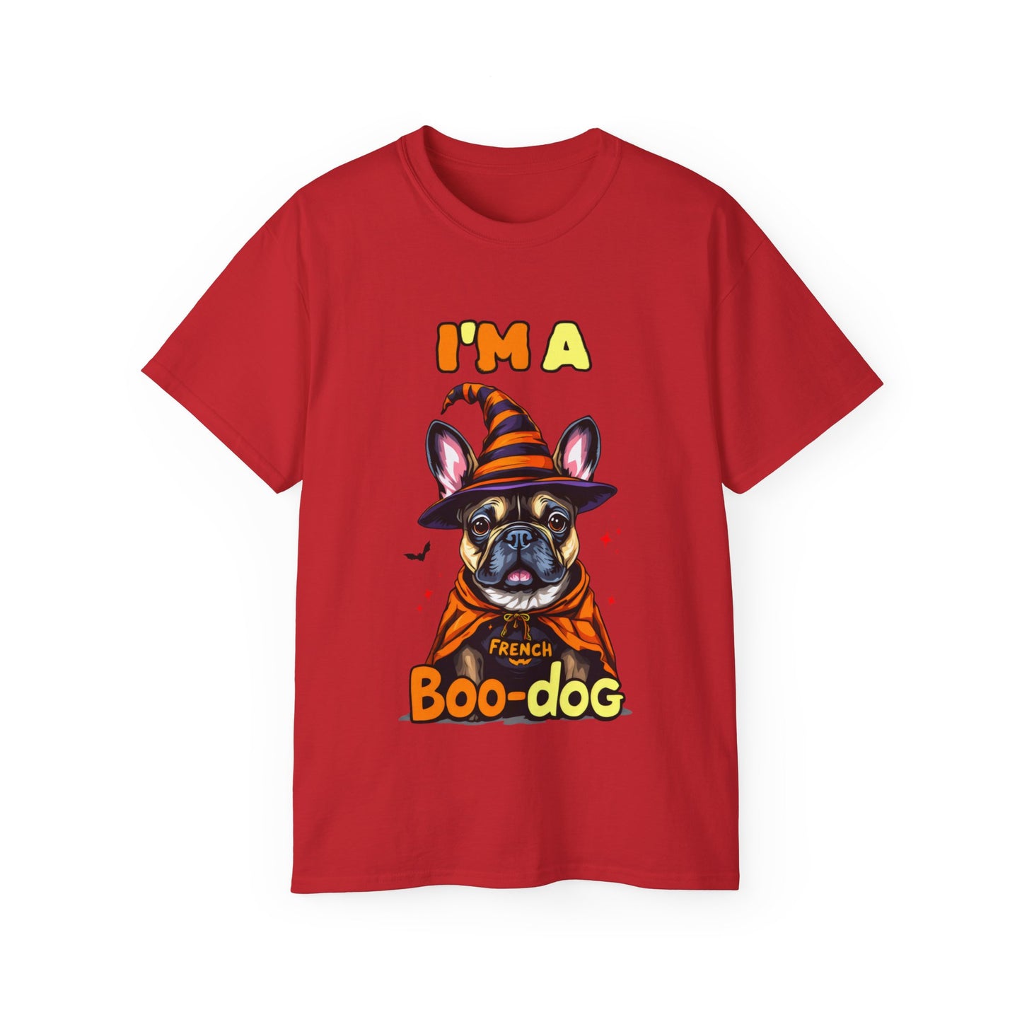 Cute Funny Dog Cartoon I'm a French Boo-dog Unisex Organic T-Shirt