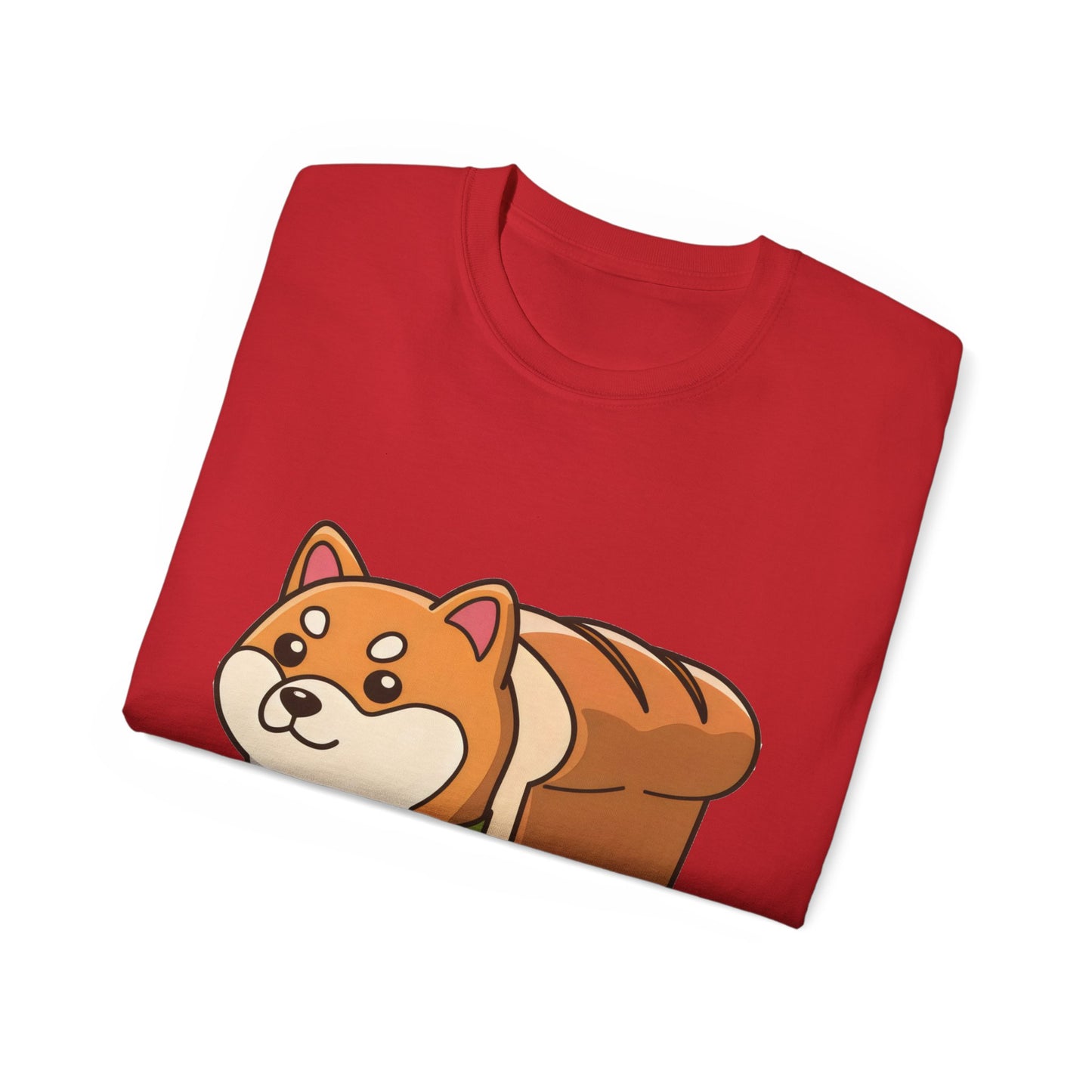 Cute Funny Dog Cartoon Shiba Bread Loaf Unisex Tee Shirt