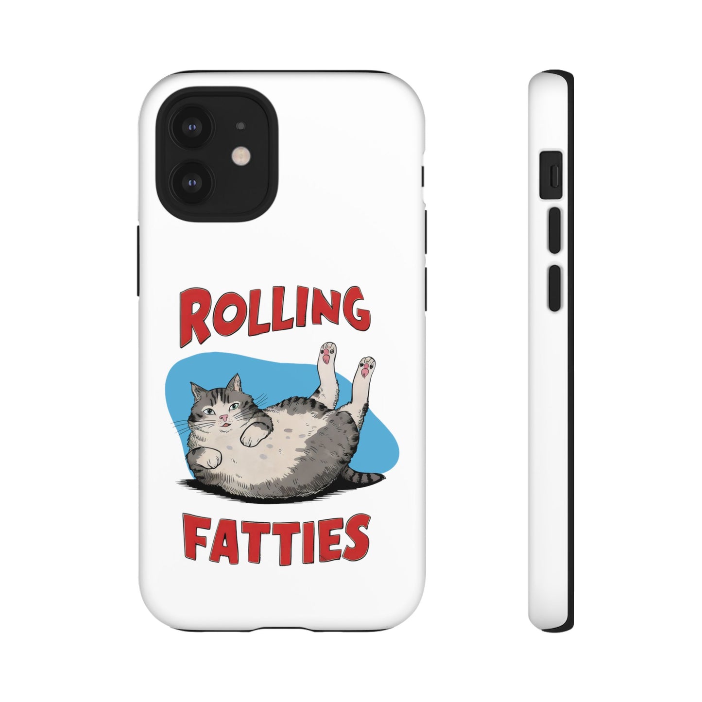 Cute Funny Cat Cartoon Rolling Fatties Meme iPhone Tough Cases