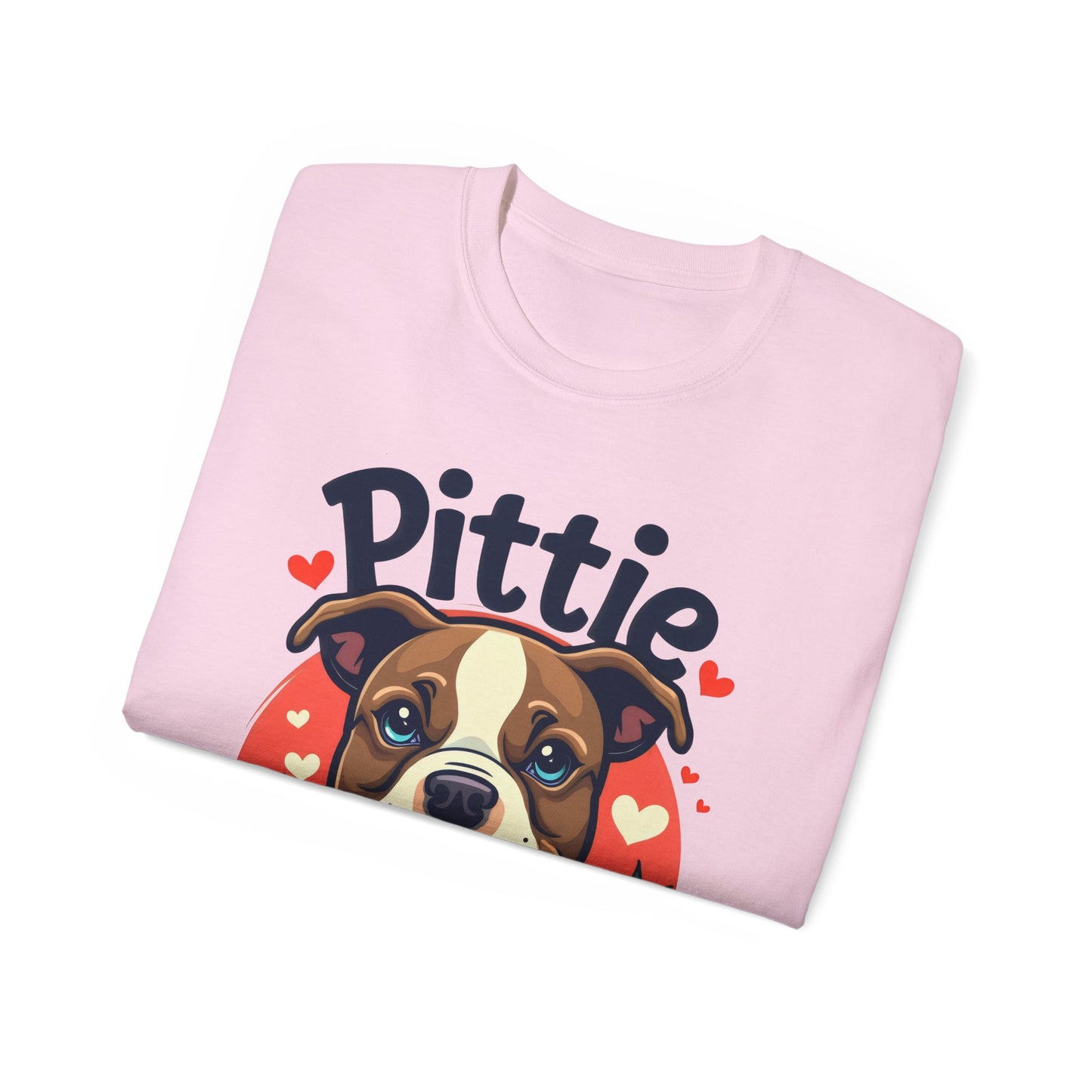 Cute Dog Cartoon Pittie Mom Organic T-Shirt