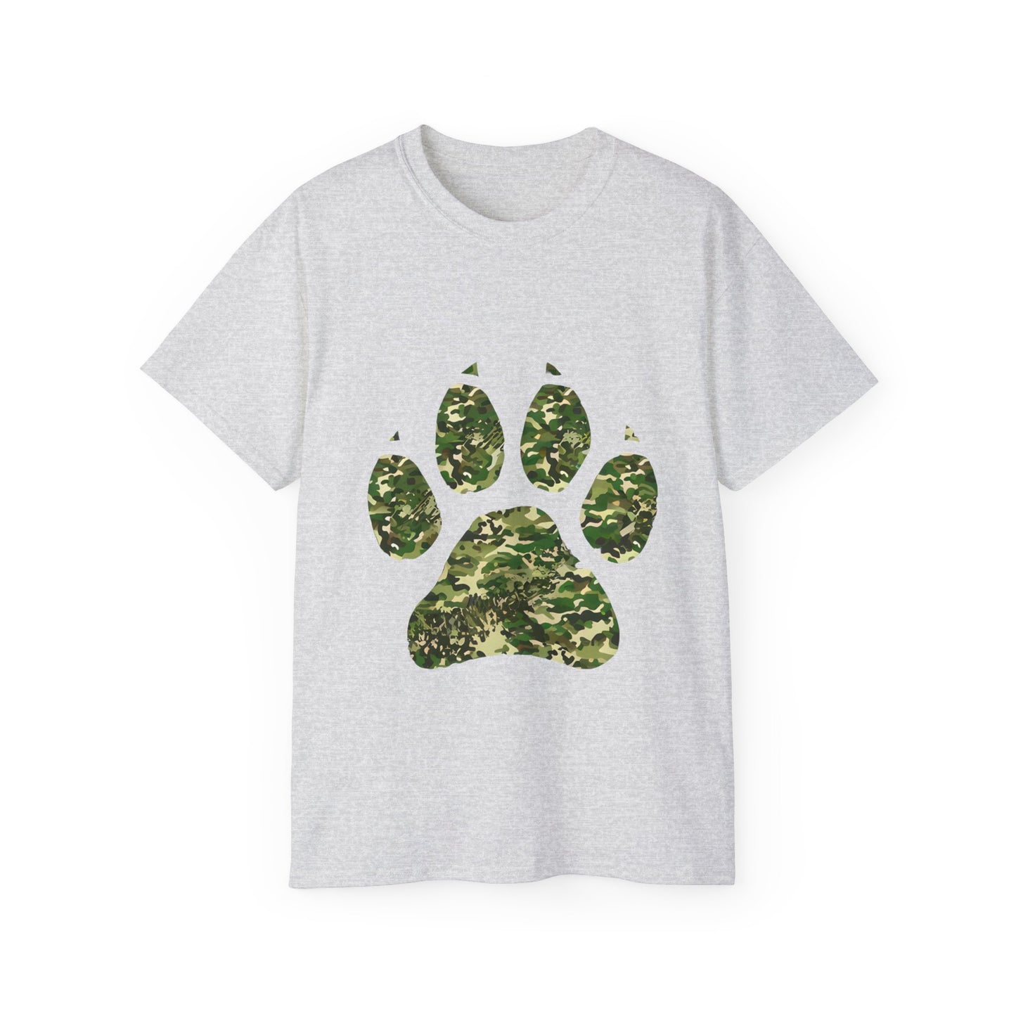 Cute Camouflage Paw Print Unisex Organic T-Shirt