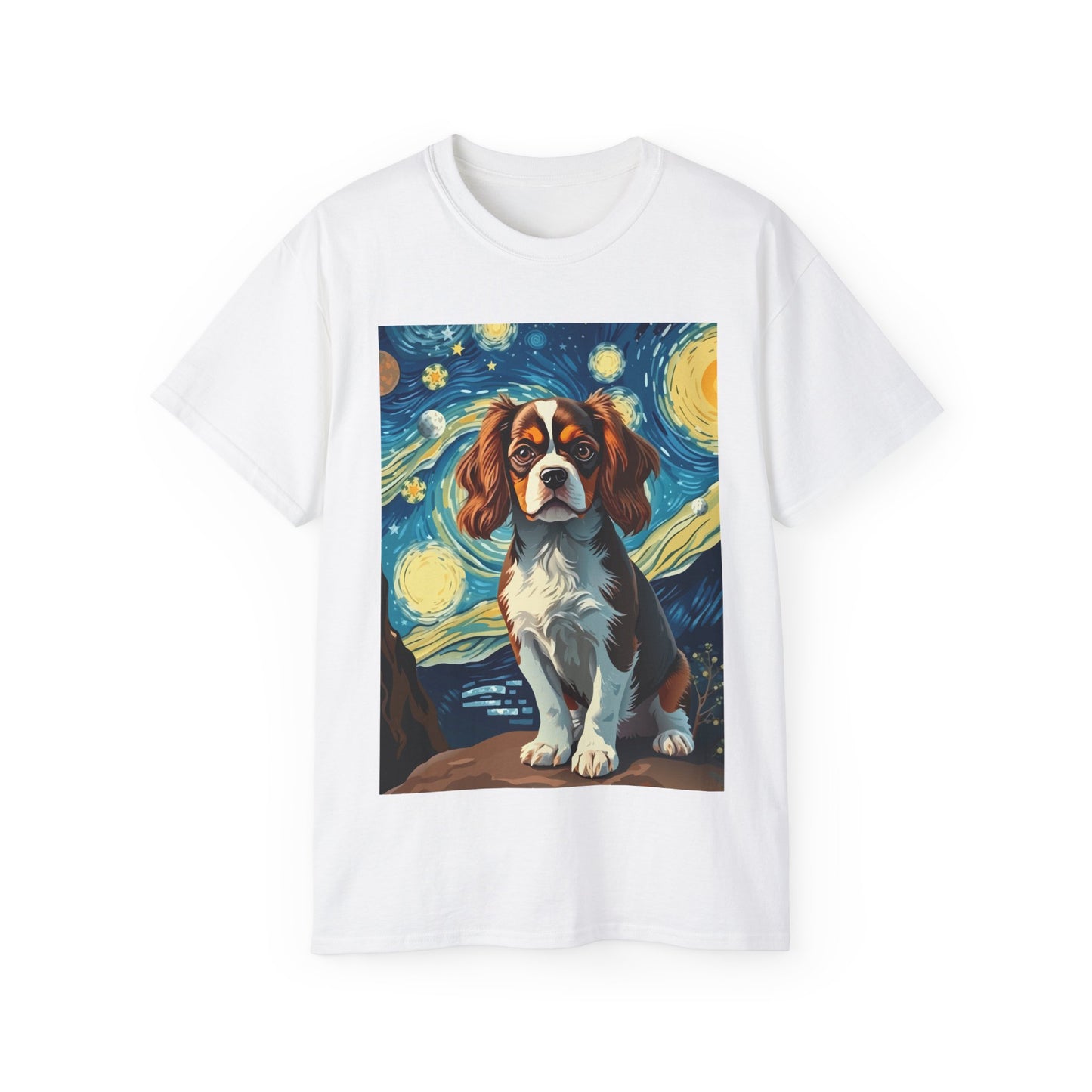 Starry Night Cavalier King Charles Spaniel Organic Tee