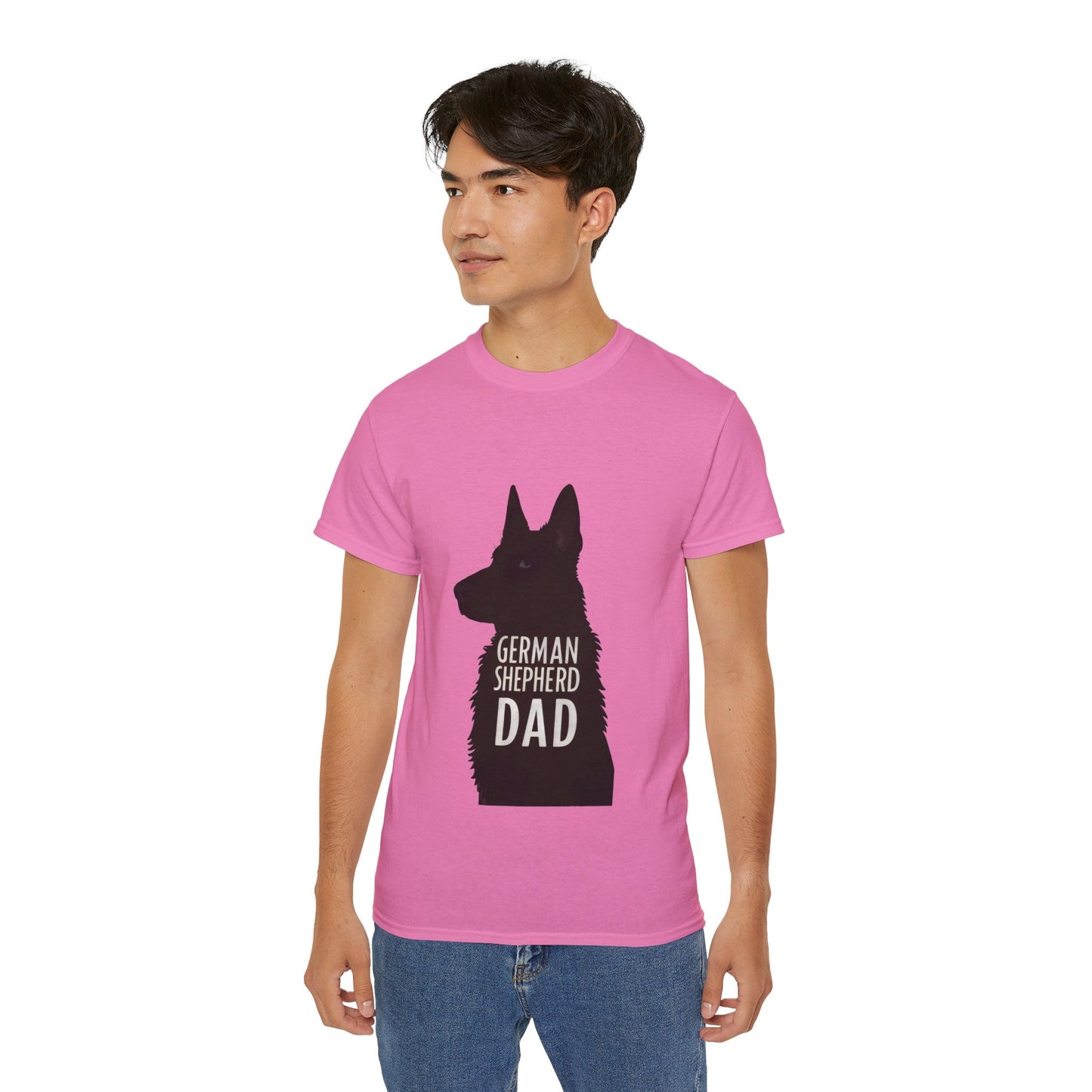 Cute Cartoon German Shepherd Dad Organic T-Shirt