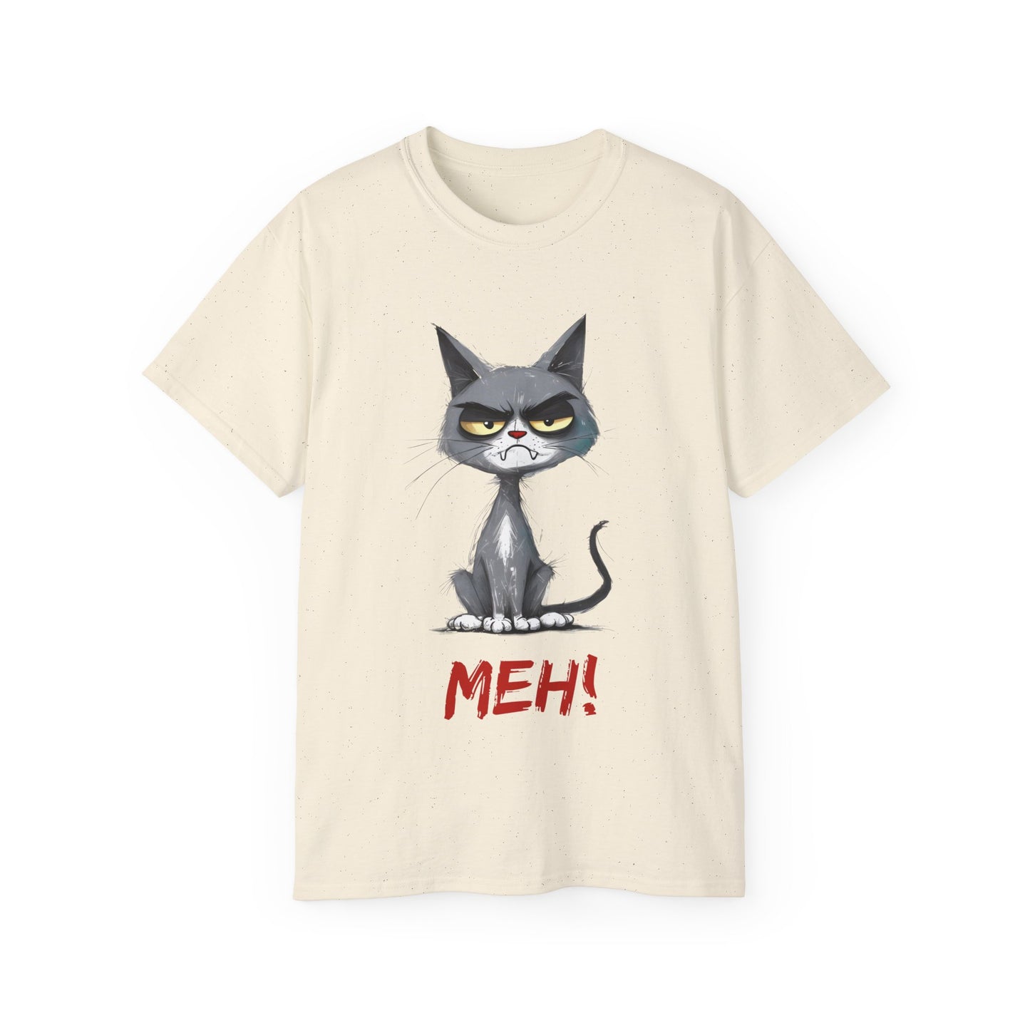 Cute Funny Cartoon Meh Cat Meme Unisex Tee