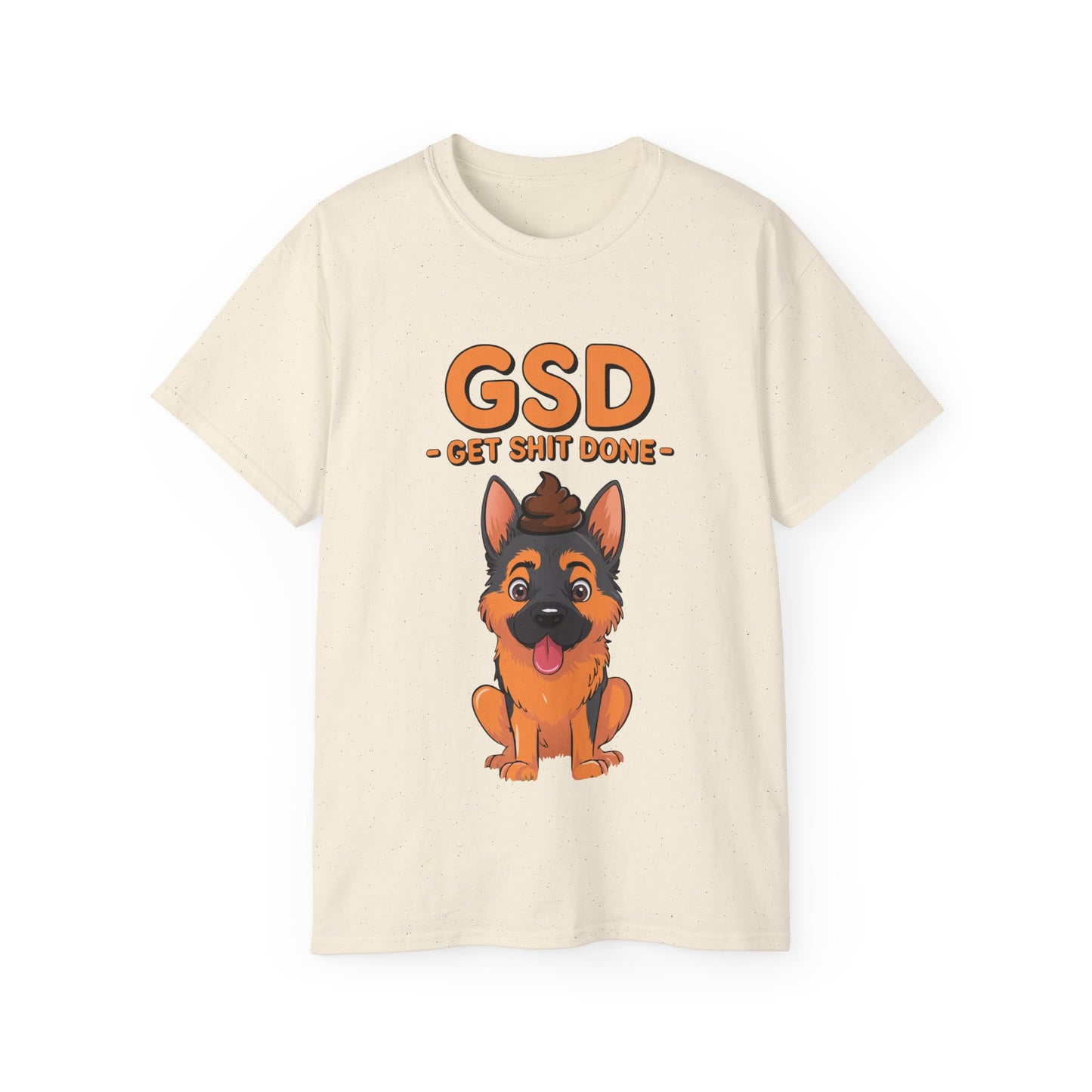 Organic T-Shirt - Cute German Shepherd Cartoon Get Shit Done New Year Motivation