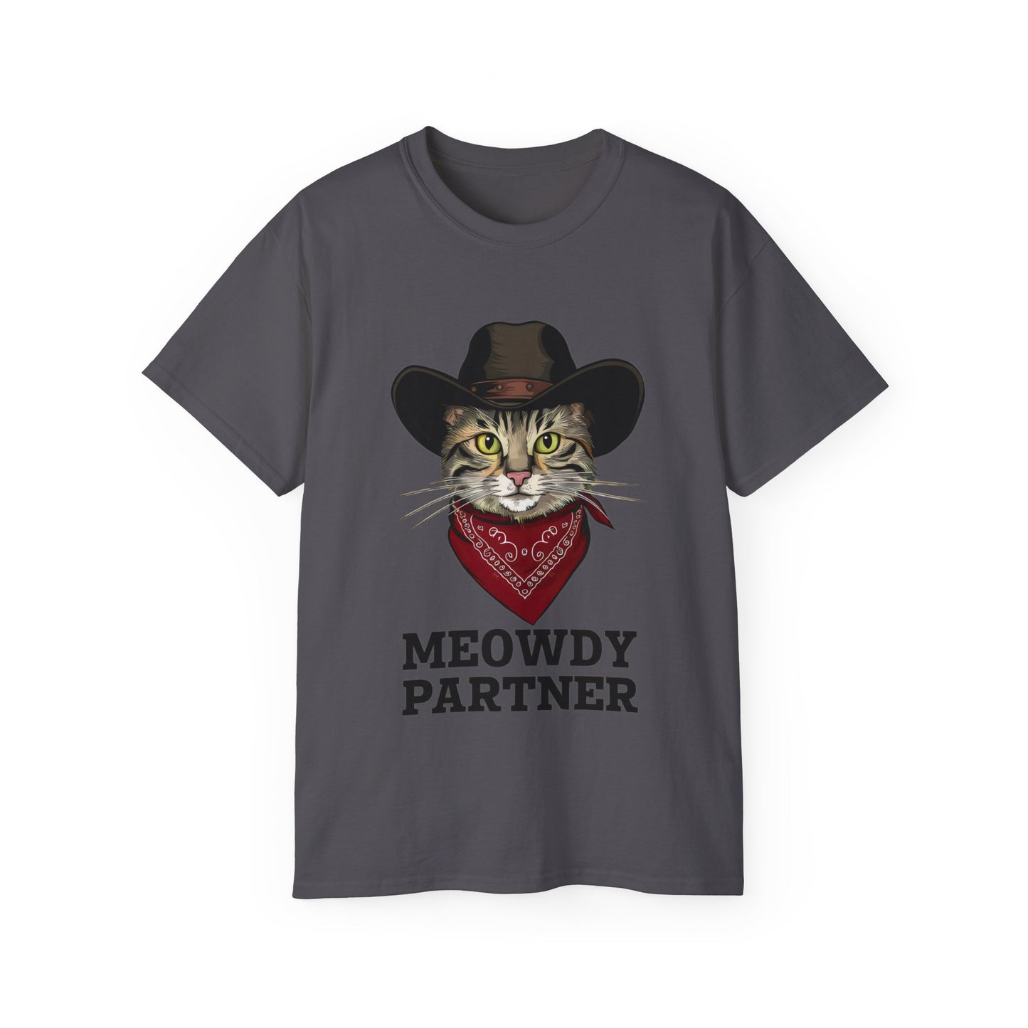 Cute Cat Cartoon Meowdy Partner Unisex Organic T-Shirt