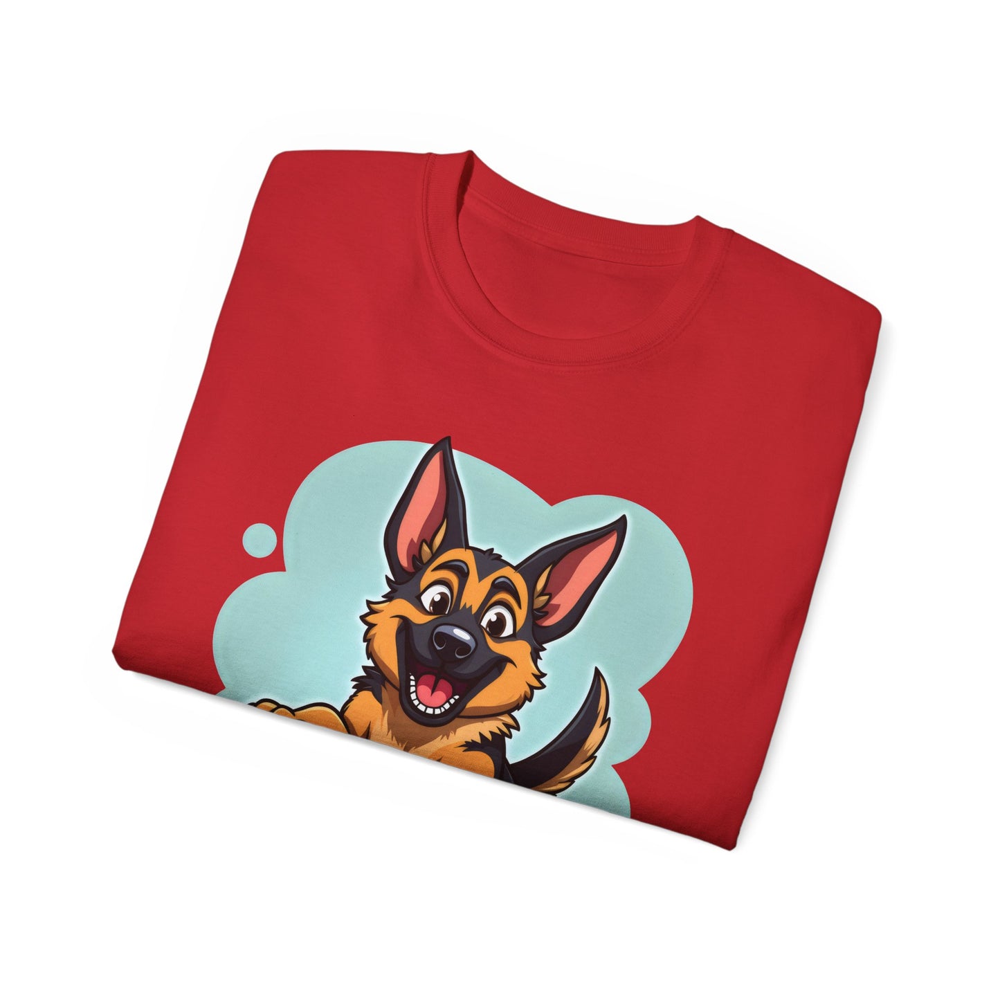 Cute Dog Cartoon German Shepherd Organic T-Shirt