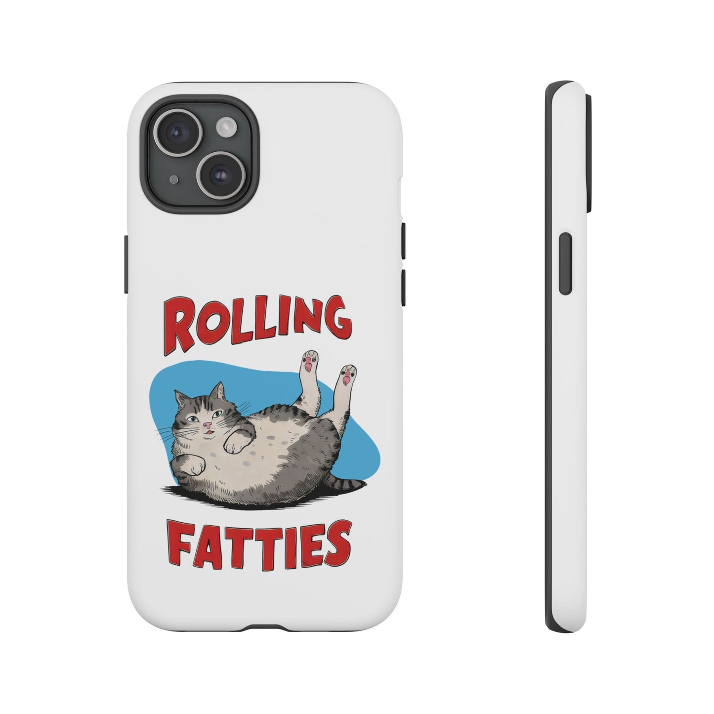 Cute Funny Cat Cartoon Rolling Fatties Meme iPhone Tough Cases