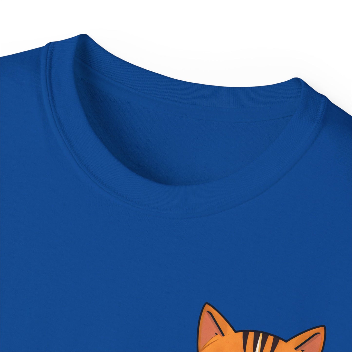 Cute Cartoon Cat in Pocket Unisex Organic T-Shirt