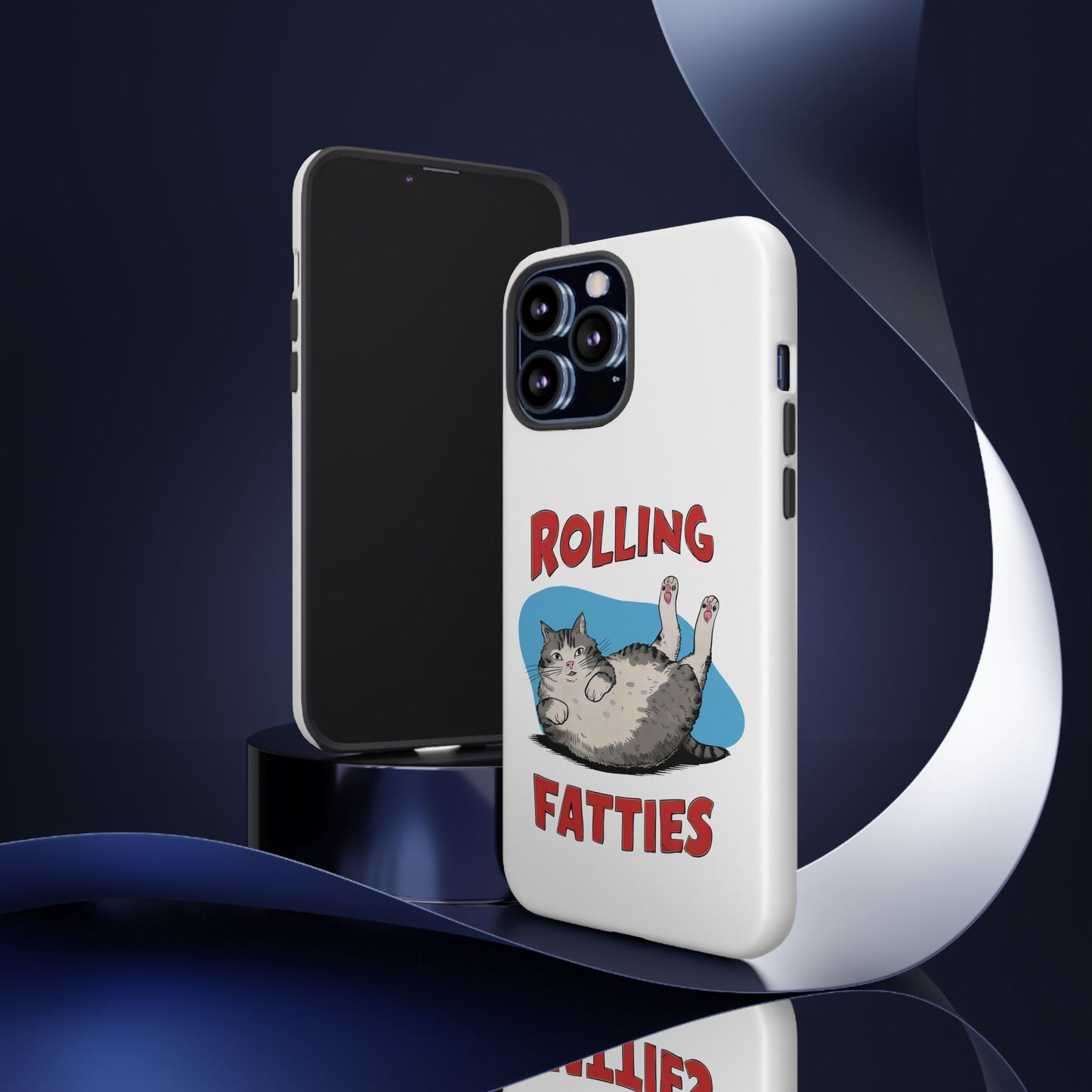 Cute Funny Cat Cartoon Rolling Fatties Meme iPhone Tough Cases