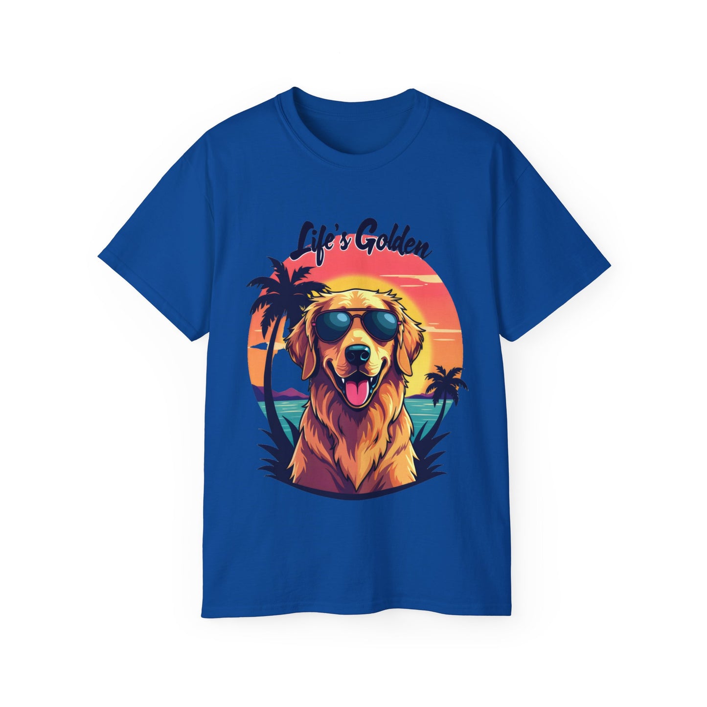 Cute Dog Cartoon Life's Golden Unisex Organic T-Shirt