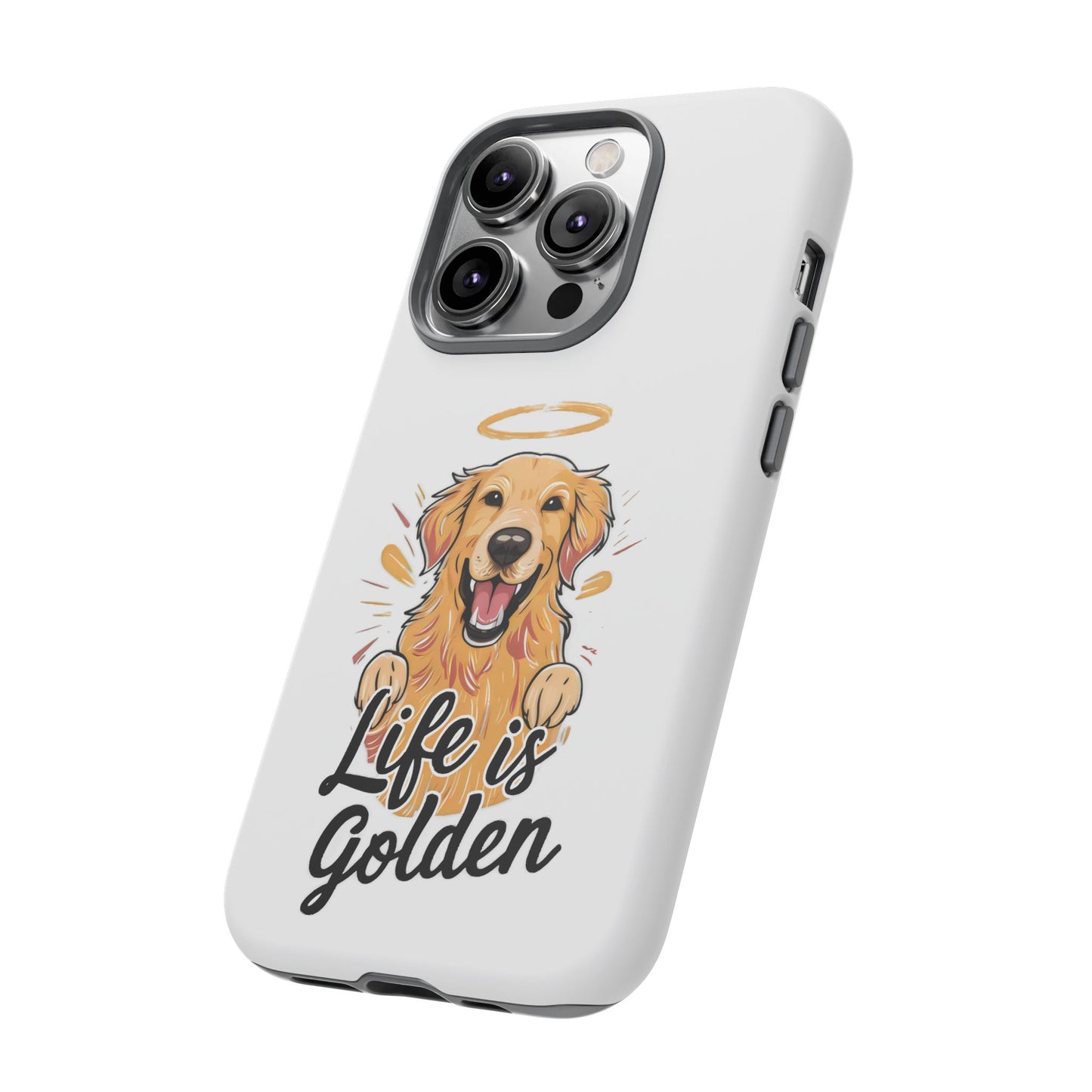 Cute Dog Cartoon Life is Golden iPhone Tough Cases