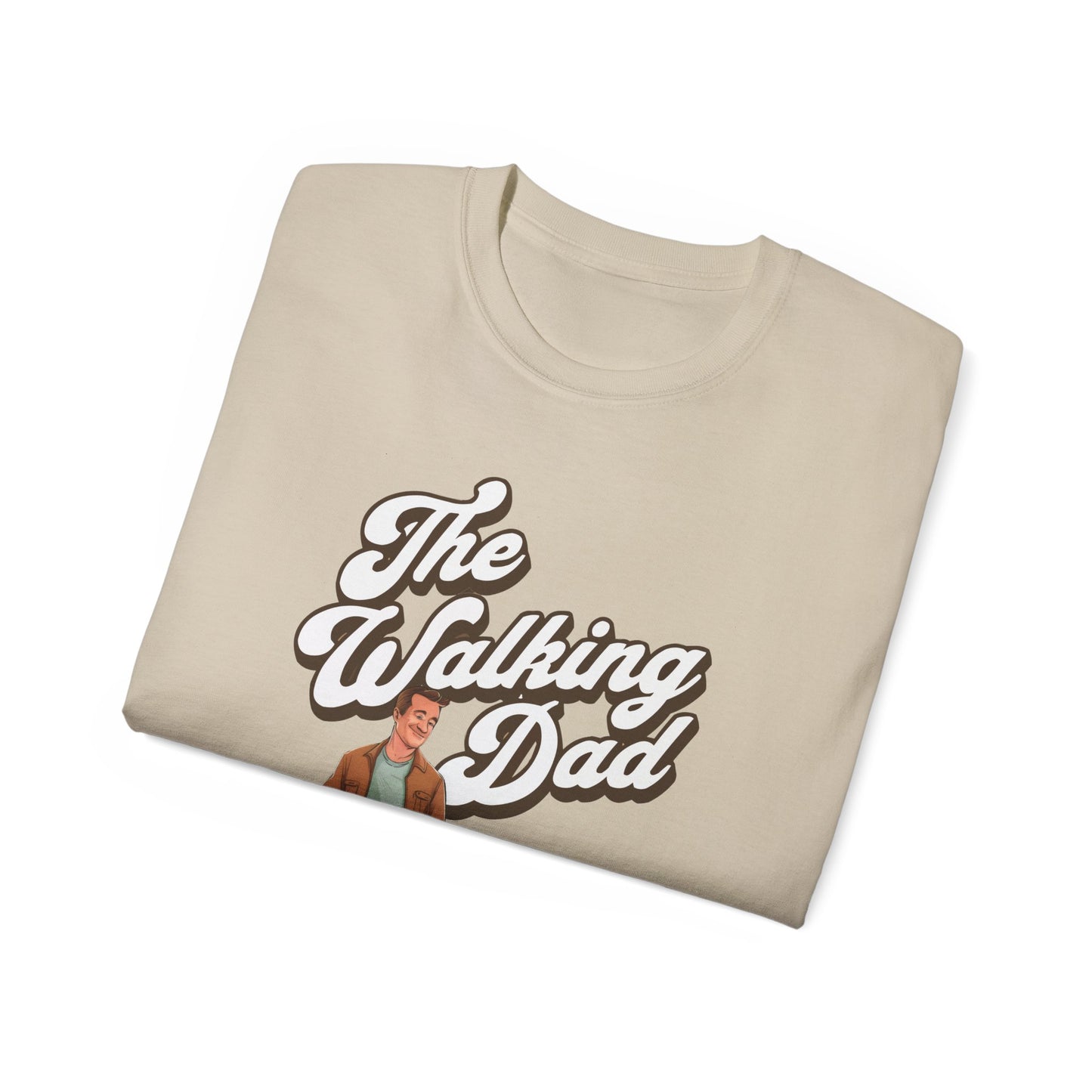 Cute Funny Dog Cartoon the Walking Dad Meme Unisex Organic T-Shirt