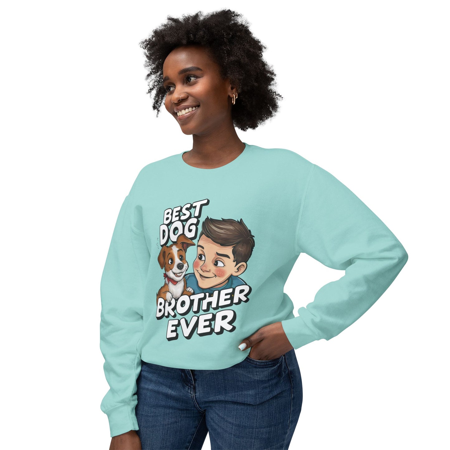 Cute Dog Brother Ever Crewneck Sweatshirt