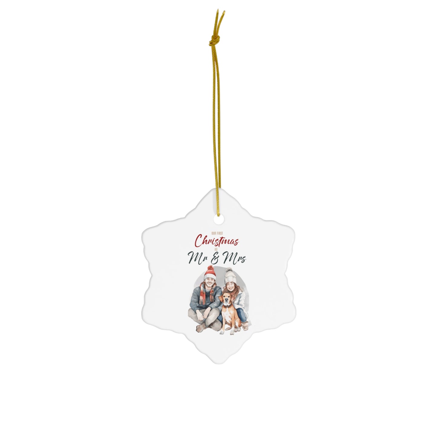 Our First Christmas Dog Lover Ceramic Ornament, 4 Shapes