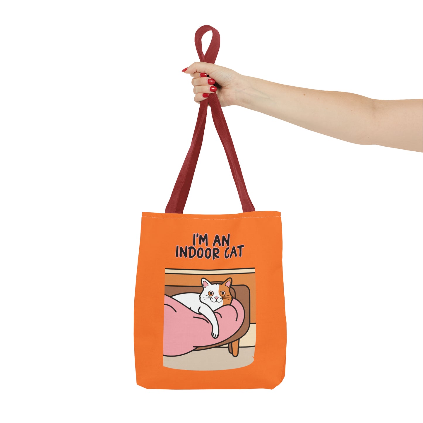 Cute Funny I'm an Indoor Cat Cartoon Meme Tote Bag