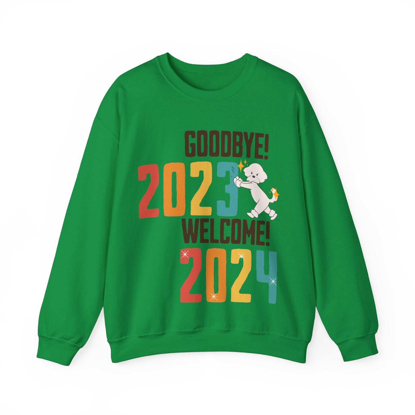 Cheeky Bichon Cute Funny Goodbye 2023 Welcome 2024 Unisex Crewneck Sweatshirt