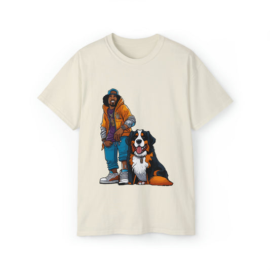 Cute Funny Rappers with Puppies Unisex Organic T-Shirt