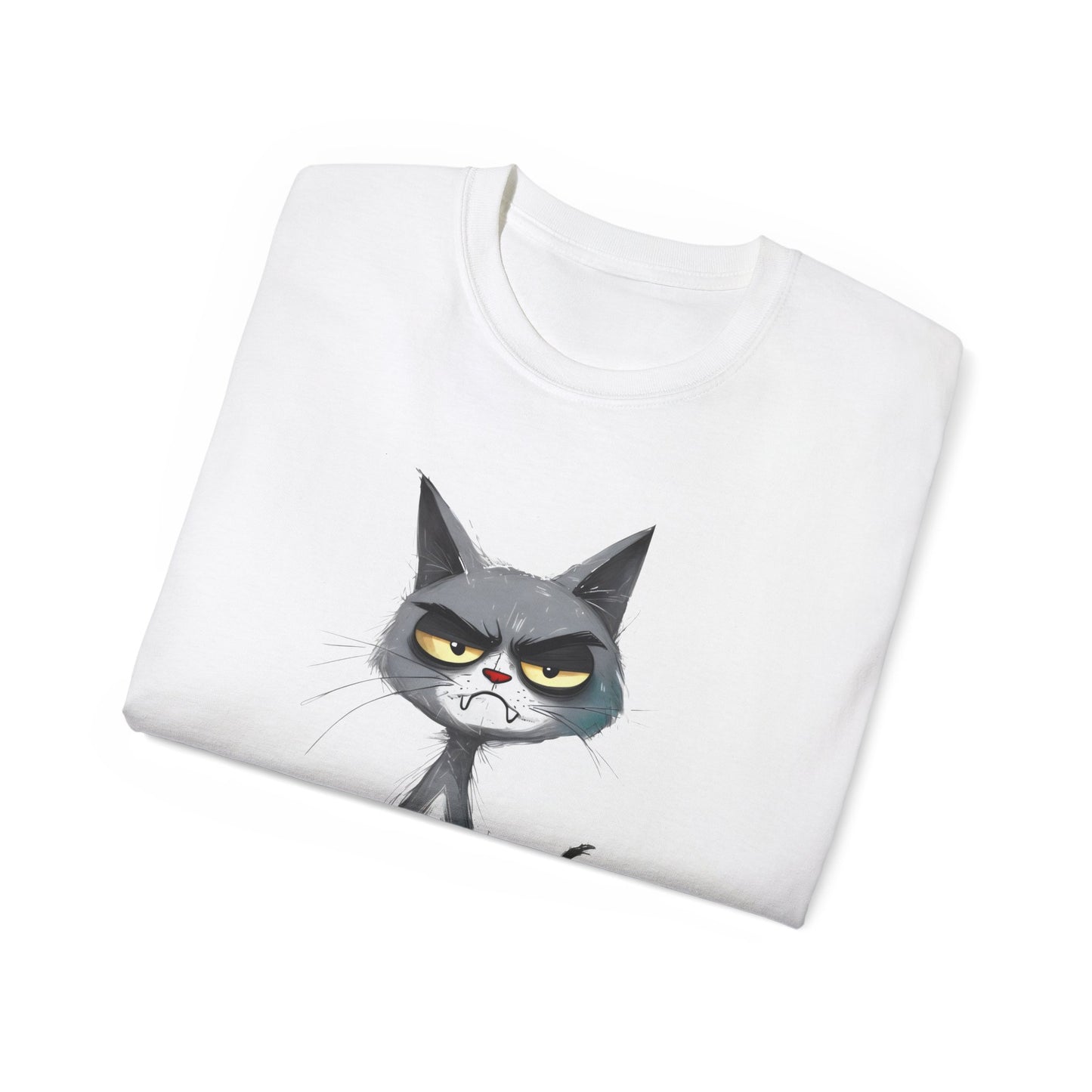 Cute Funny Cartoon Meh Cat Meme Unisex Tee