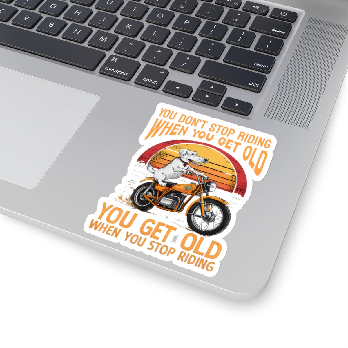 Cute Funny Cartoon You Don't Stop Riding When You Get Old  Meme Kiss-cut Stickers