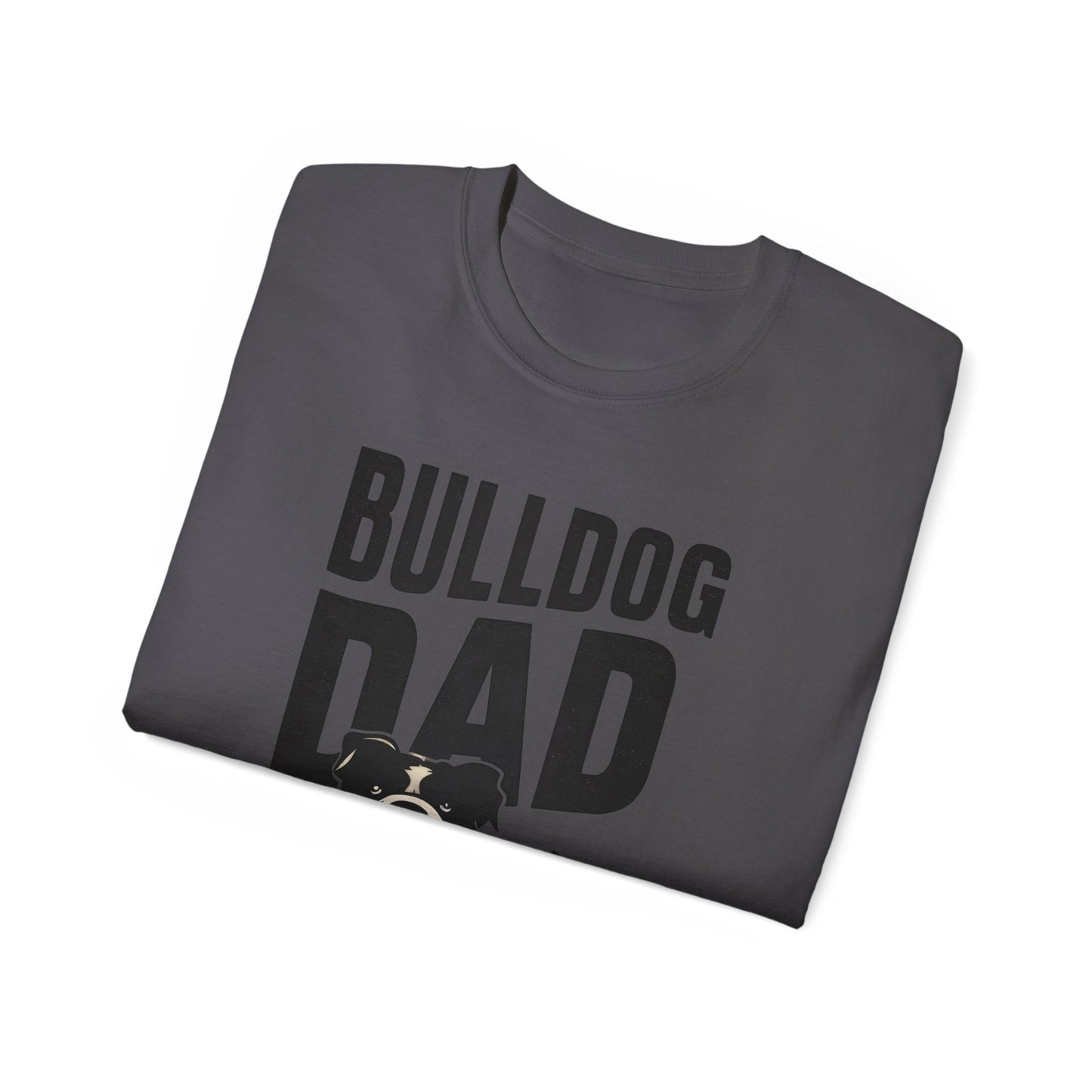 Cute Cartoon Bulldog Dad Organic T-Shirt