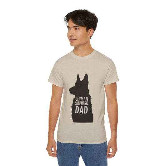 Cute Cartoon German Shepherd Dad Organic T-Shirt