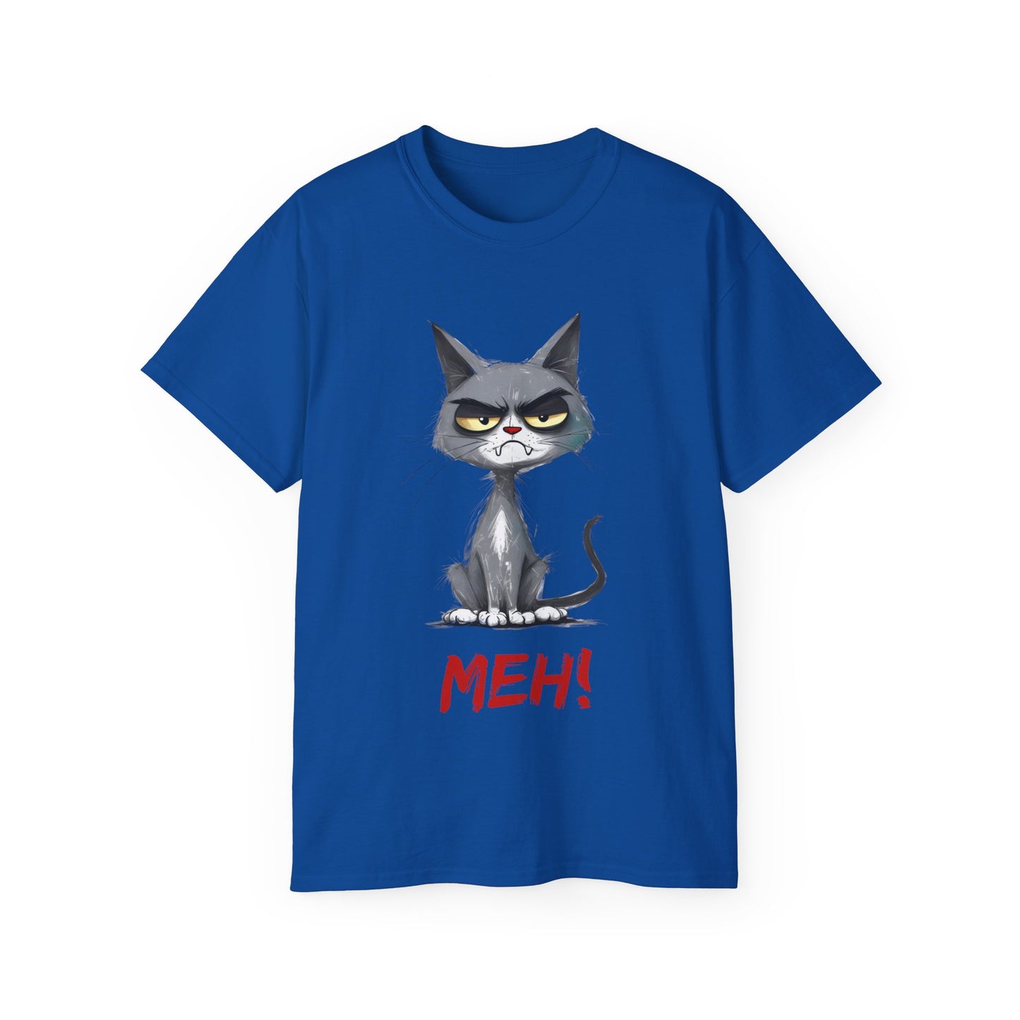 Cute Funny Cartoon Meh Cat Meme Unisex Tee