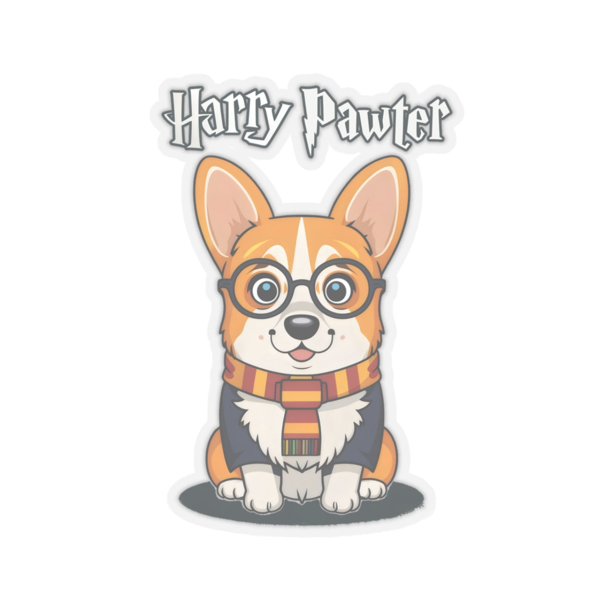 Cute Dog Cartoon Harry Pawter Corgi Kiss-cut Stickers