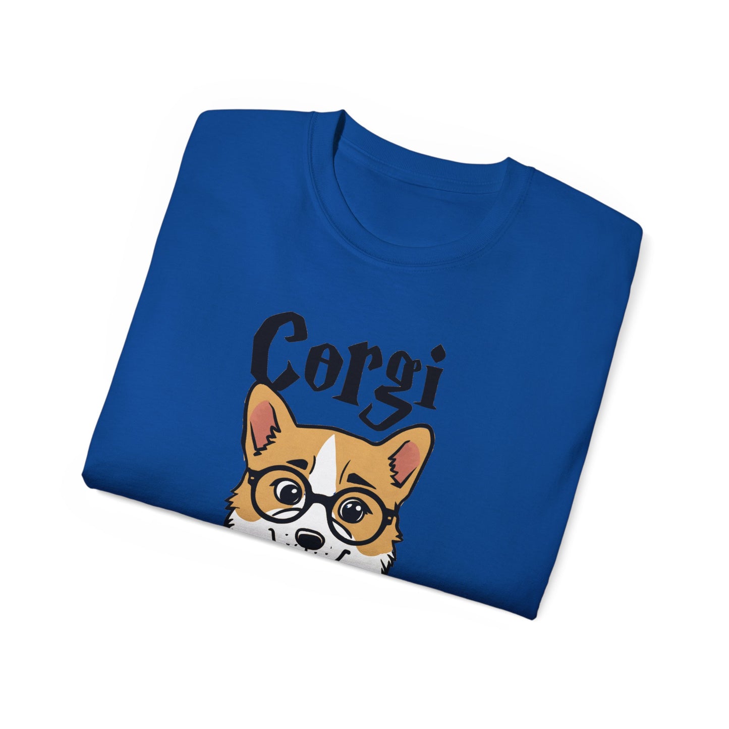 Cute Dog Cartoon Corgi Potter Unisex Organic T-Shirt