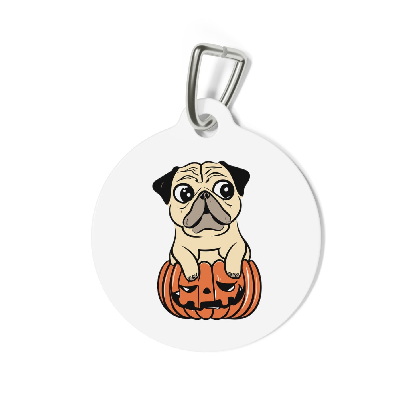 Pumpkin Pug Pet Tag