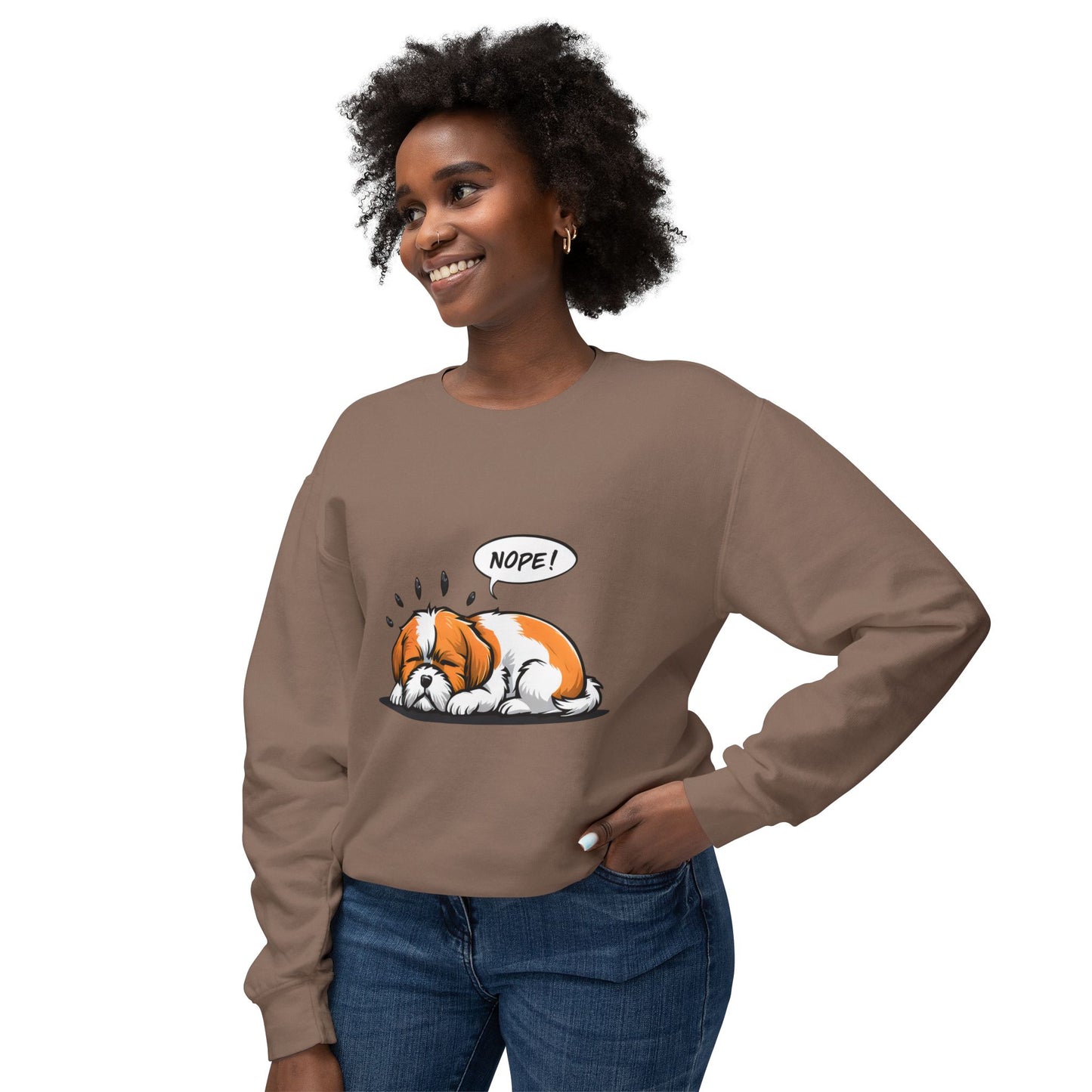 Cute Dog Cartoon Nope Meme Sweatshirt