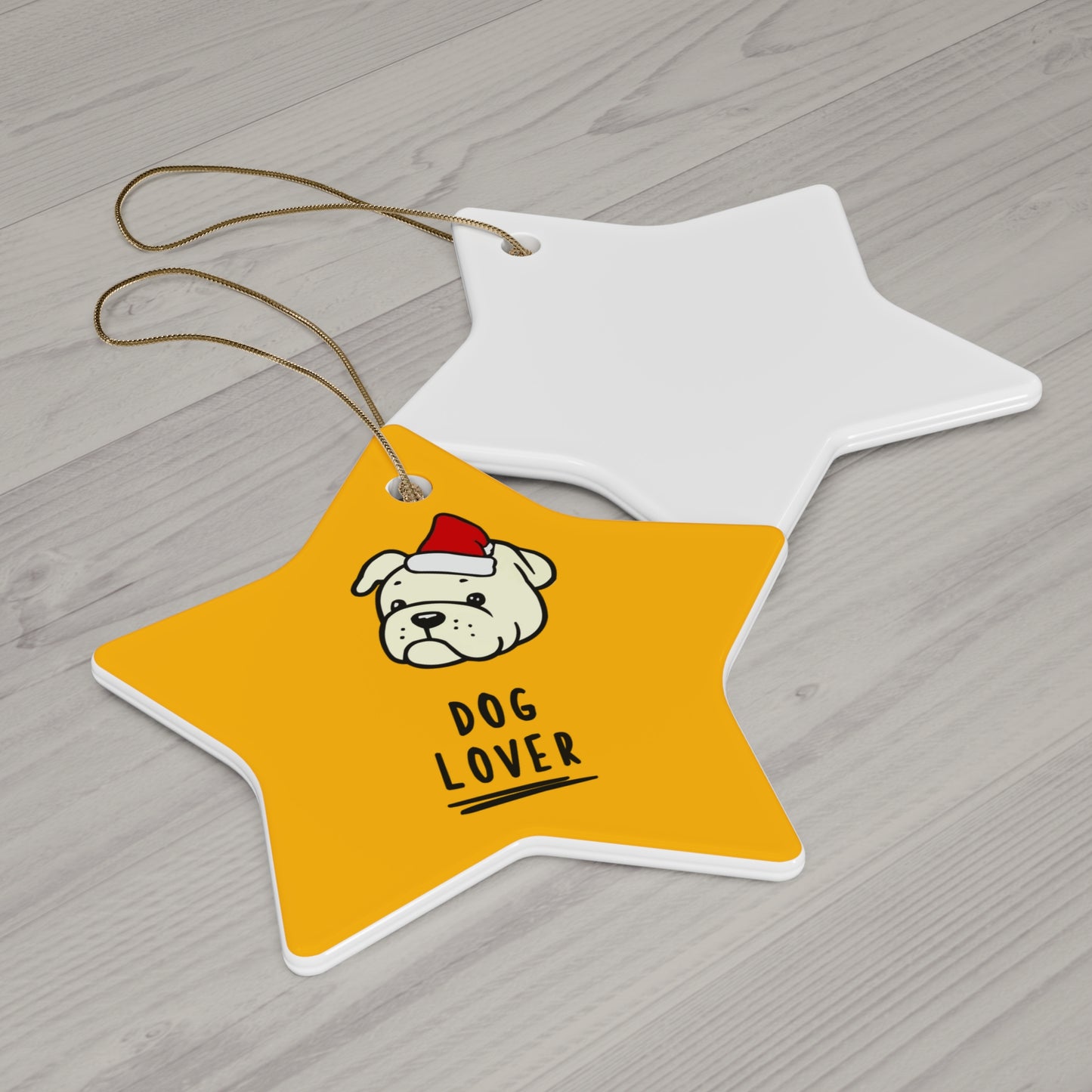 Cute Dog Lover Pug Santa Ceramic Ornament