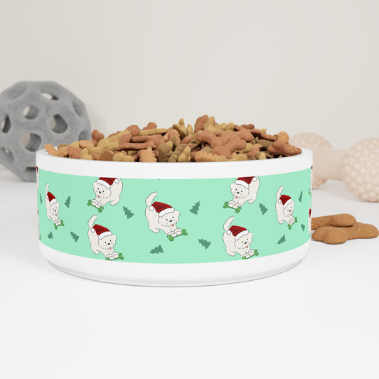 Cheeky Bichon Cute Christmas Dog Pattern Pet Bowl